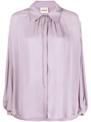 KHAITE The Frances bishop-sleeve silk blouse - Purple