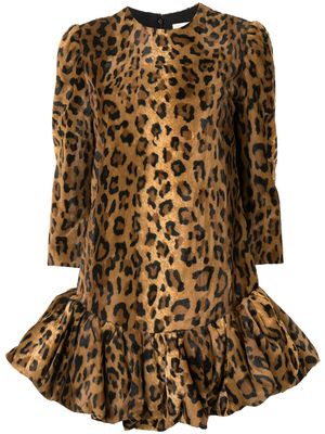 KHAITE The Lorie velvet cheetah print dress - Brown