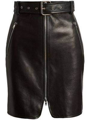 KHAITE The Luana belted leather skirt - Black