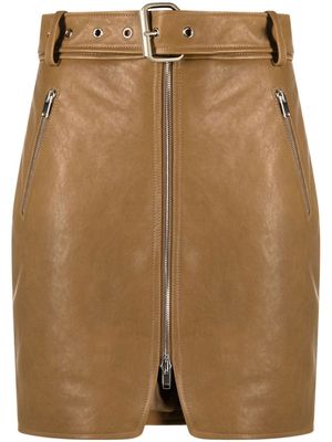 KHAITE The Luana leather skirt - Brown