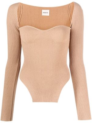 KHAITE The Maddy knitted top - Neutrals
