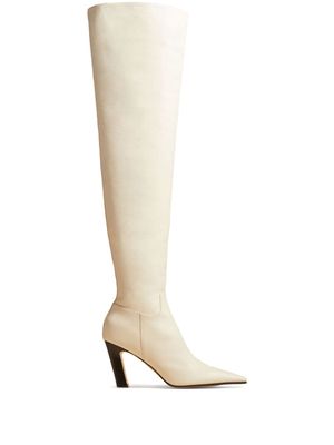 KHAITE The Marfa 85mm leather boots - White