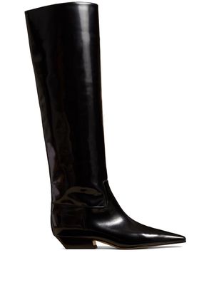 KHAITE The Marfa knee-high leather boots - Black