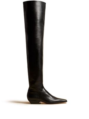KHAITE The Marfa over-the-knee leather boots - Black