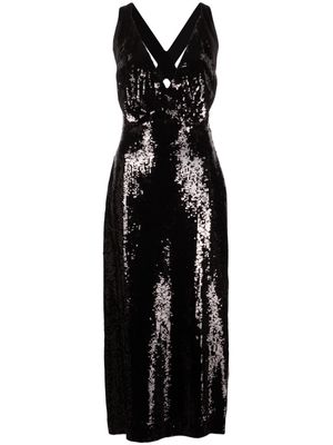 KHAITE The Milo sequinned midi dress - Black