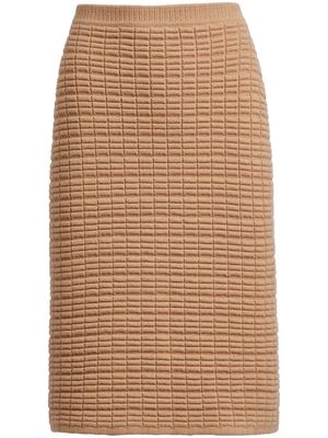KHAITE The Nailah knitted skirt - Brown