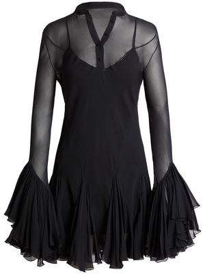 KHAITE The Winston sheer-sleeve dress - Black