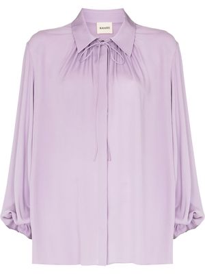KHAITE tie-fastening long-sleeve blouse - Purple