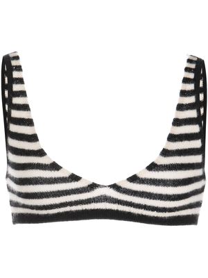 KHAITE Umbra striped bralette - Black