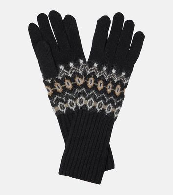 Khaite Vail intarsia cashmere-blend gloves