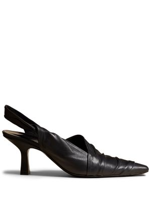 KHAITE Water pointed-toe leather pumps - Black