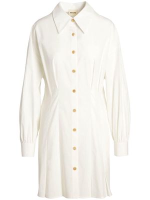 KHAITE Winnie long-sleeve cotton shirt dress - White