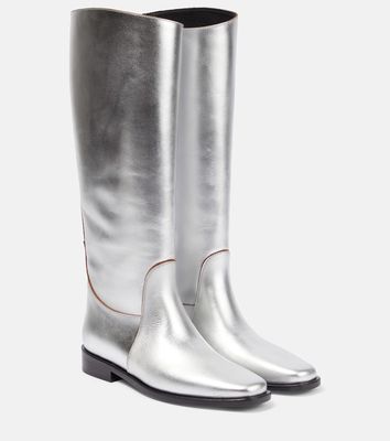 Khaite Wooster metallic leather riding boots