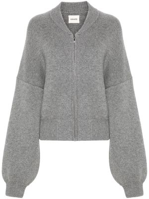KHAITE zip-up cashmere blend cardigan - Grey
