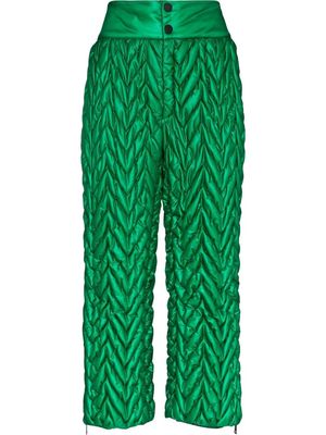 Khrisjoy chevron-quilted cropped trousers - Green