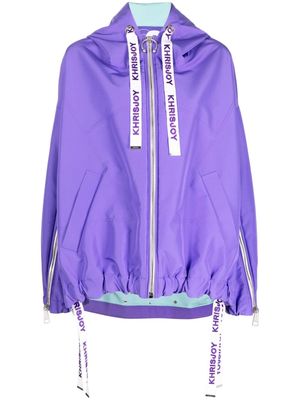 Khrisjoy drawstring hooded zip-up jacket - Purple