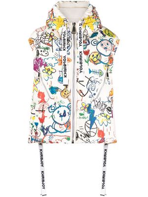 Khrisjoy graphic-print padded gilet - Neutrals
