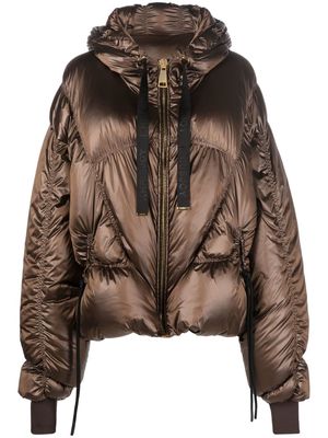 Khrisjoy Iconic hooded puffer jacket - Brown