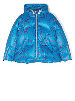 Khrisjoy Kids star-print puffer jacket - Blue