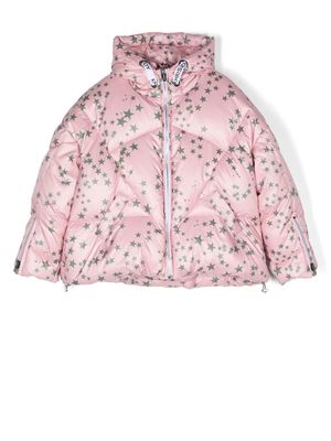 Khrisjoy Kids star-print puffer jacket - Pink