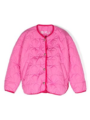 Khrisjoy Kids star-quilted logo-print jacket - Pink
