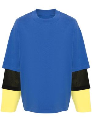 Khrisjoy layered-design cotton T-shirt - Blue