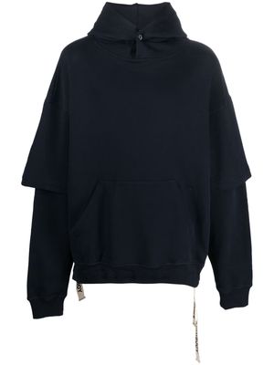 Khrisjoy layered-sleeves cotton hoodie - Blue