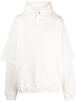 Khrisjoy layered-sleeves cotton hoodie - White