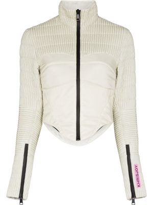Khrisjoy logo-patch zip-fastening jacket - Neutrals