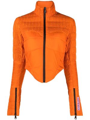 Khrisjoy logo-patch zip-fastening jacket - Orange