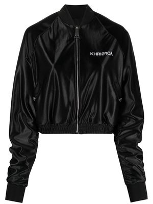 Khrisjoy logo-print bomber jacket - Black