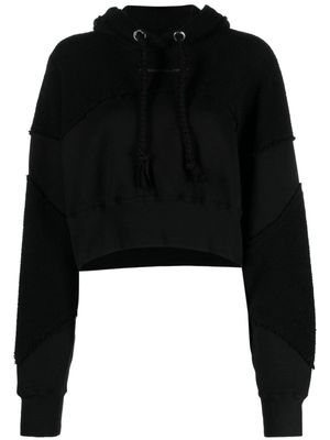 Khrisjoy logo-print cotton cropped hoodie - Black