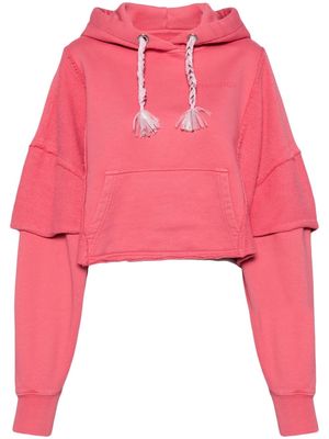 Khrisjoy logo-print cropped hoodie - Pink