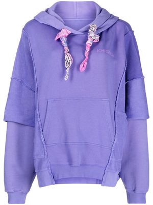 Khrisjoy logo-print panelled hoodie - Purple