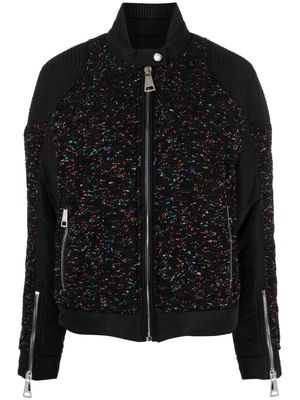 Khrisjoy lurex tweed padded jacket - Black