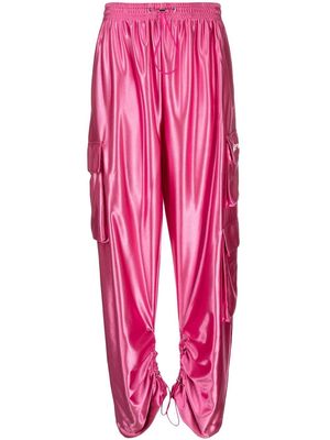 Khrisjoy metallic multi-pocket straight trousers - Pink
