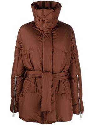 Khrisjoy New Iconic belted puffer jacket - Brown