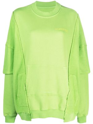 Khrisjoy oversize panelled cotton sweatshirt - Green