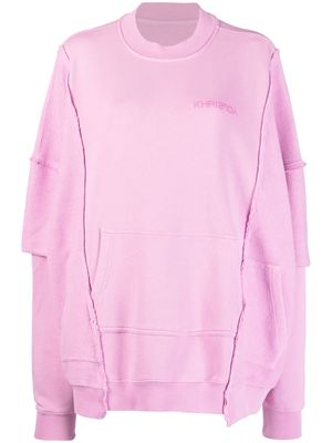 Khrisjoy oversize panelled cotton sweatshirt - Pink