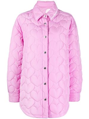 Khrisjoy padded-design snap-fastening jacket - Pink