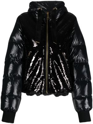 Khrisjoy Puff Glossy Sequins hooded jacket - Black