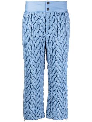 Khrisjoy quilted-chevron knit pants - Blue