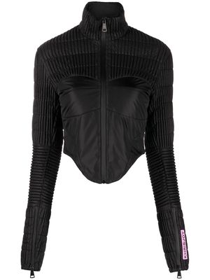 Khrisjoy quilted cropped zip-up ski jacket - Black