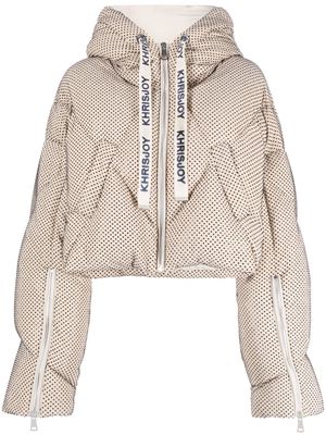 Khrisjoy rhinestone-embellished padded jacket - Neutrals