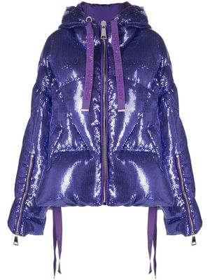 Khrisjoy sequin-embellished puffer jacket - Purple