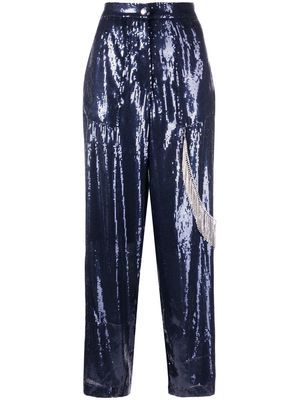 Khrisjoy sequin-embellished wide-leg trousers - Blue
