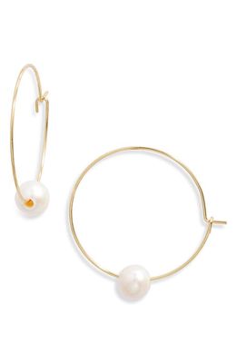 ki-ele Freshwater Pearl Hoop Earrings in Gold