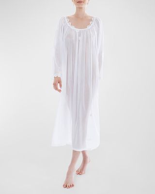 Kiana 3 Long-Sleeve Floral Applique Nightgown