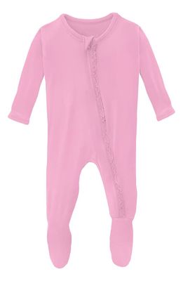 KicKee Pants Muffin Ruffle Zip Footie in Cotton Candy