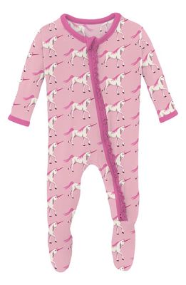 KicKee Pants Ruffle Footie Pajamas in Cake Pop Prancing Unicorn